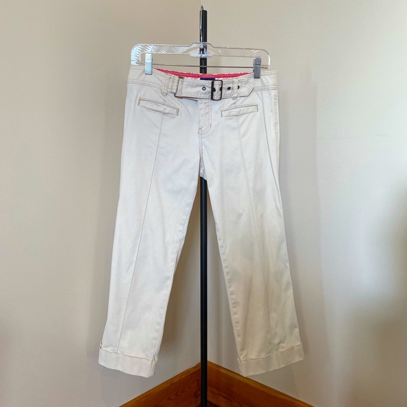 Hollister Pants - Hollister Wide-leg Cuffed Capris Off-white 5